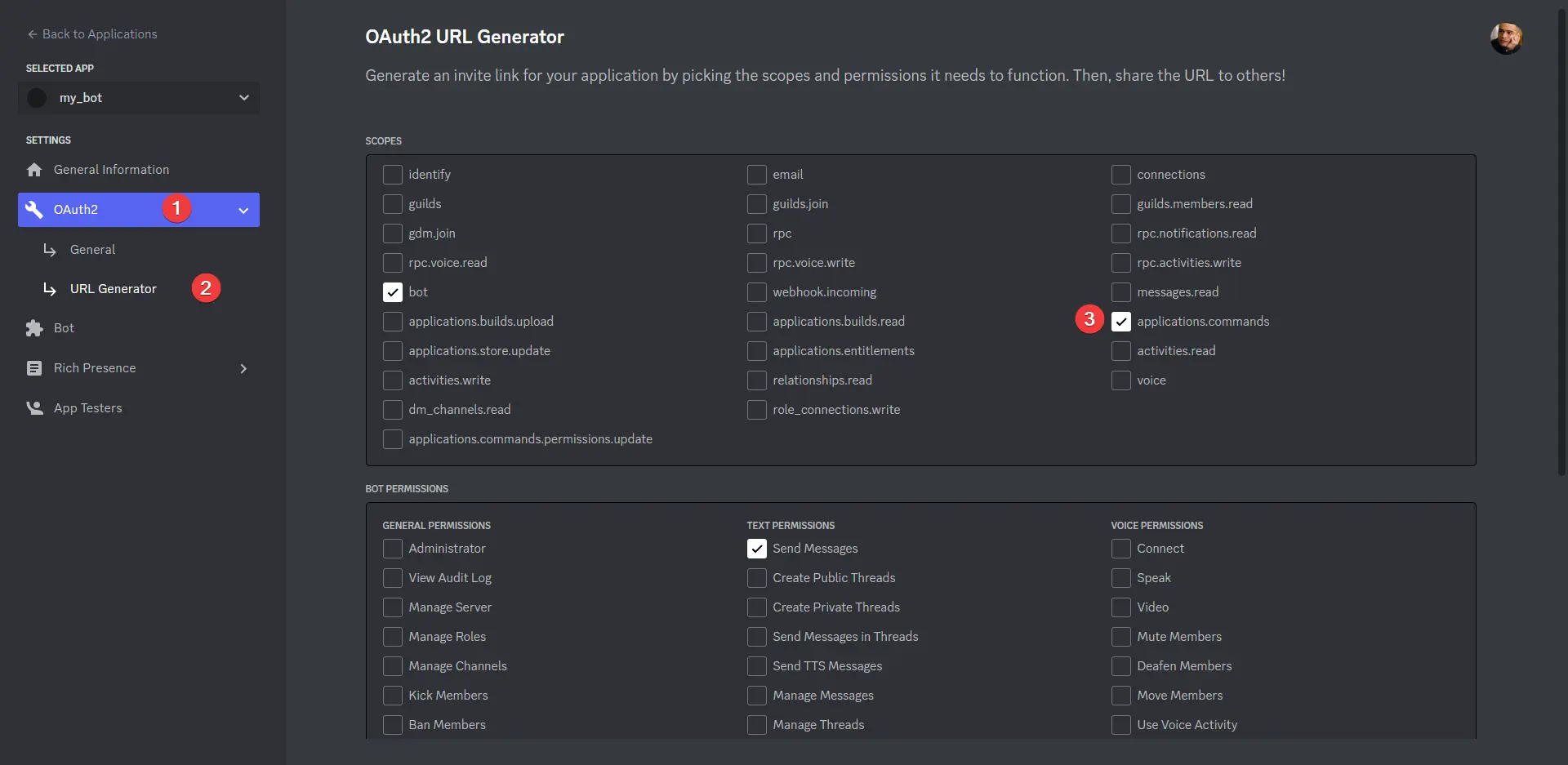Générer une URL Oauth2 sur Discord