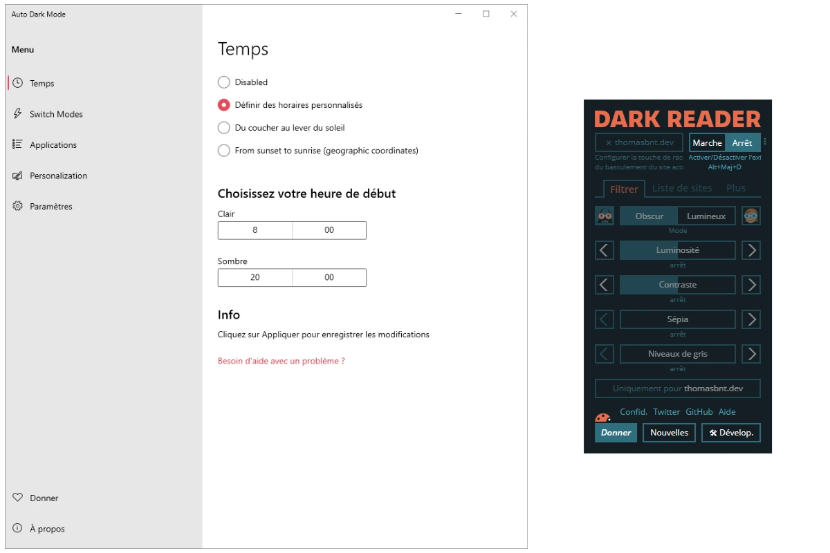 Solutions de thème switcher
