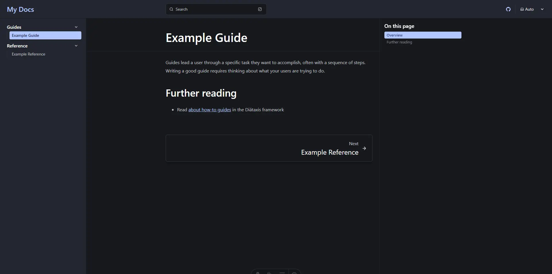 Un exemple de page de documentation sous Starlight